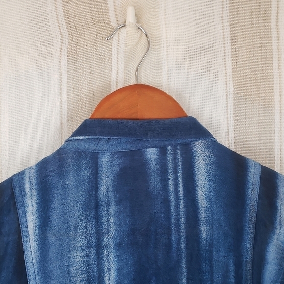 Chico's Lightweight‎ Linen Blend Jacket Blue Size 1 (Medium) - Picture 6 of 8